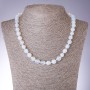 Moonstone Necklace (synthetic) Multifaceted Beads, 9x10mm diameter, length 48cm