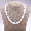 Necklace Moonstone (Synthetic), Bicone, diameter 12x16mm, length 46cm