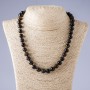 Necklace Hawk's Eye Smooth Ball 10mm 50cm
