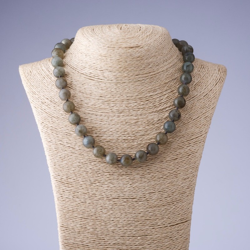 Necklace made of natural Labradorite, length 47 cm, 12 mm diameter