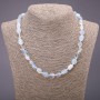 Moonstone Opalite Necklace (synthetic) faceted, diameter 9x11(+/-)mm, length 48cm