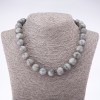 Necklace of natural Labradorite, 14 mm beads, 46 cm length