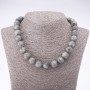 Necklace of natural Labradorite, 14 mm beads, 46 cm length
