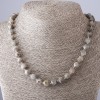 Necklace with Labradorite Eight-Sided Beads 45 cm