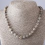Necklace with Labradorite Eight-Sided Beads 45 cm