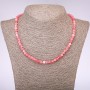 Natural Stone Necklace "Tourmaline" Faceted Rondelle, 6x4.5 mm, 5 mm diameter, 49 cm length