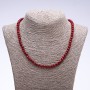 Necklace with Natural Stone "Tourmaline" (artificial) dark raspberry faceted rondelle, diameter 6x4mm, length 50cm