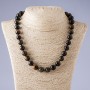 Necklace Hawk's Eye Smooth Bead 12mm 50cm