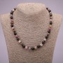 Natural stone necklace Turquoise? Wait: turmaline is tourmaline. Name: Turmaline natural stone necklace smooth bead diameter 8(±)mm, length 45cm