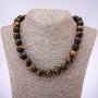 Bull's Eye (Hawk's Eye) Bead Necklace, Smooth Round Beads 14mm, 48cm