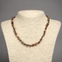 Tiger's Eye Necklace, natural stone, faceted beads, diameter 6x8mm, length 45cm