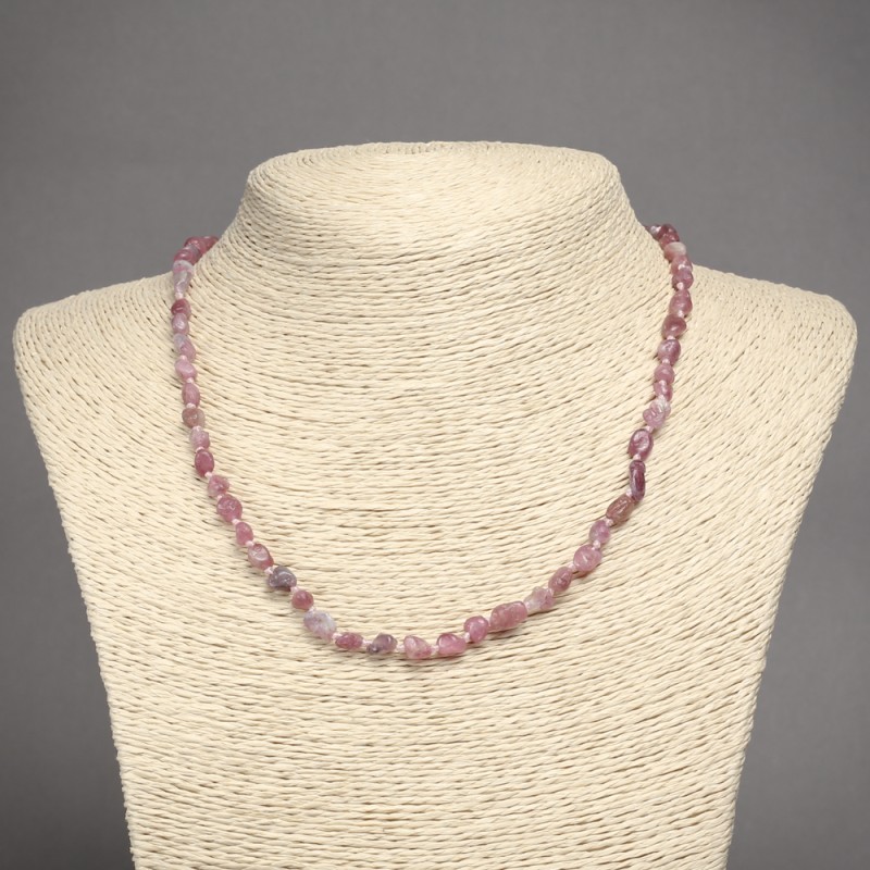 Necklace made of natural tourmaline tumbled, diameter 5×7 mm ±, length 45 cm ±