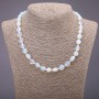 Moonstone Opalite Bead (synthetic) Cabochon,  diameters 8x12(±)mm, length 46cm