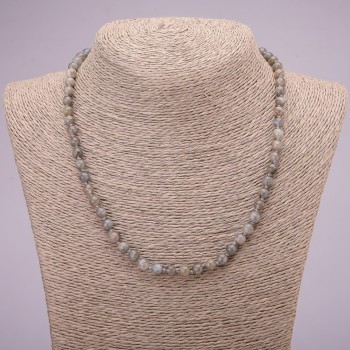 Labradorite Bead Necklace with Smooth Round Beads 6 mm (±) diameter, 45 cm long
