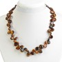 Tiger's Eye Butterfly Bead Necklace 8-20mm, 46 cm