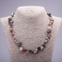 Necklace of natural gemstone Tourmaline faceted butterfly, diameter 7-12mm, length 46cm