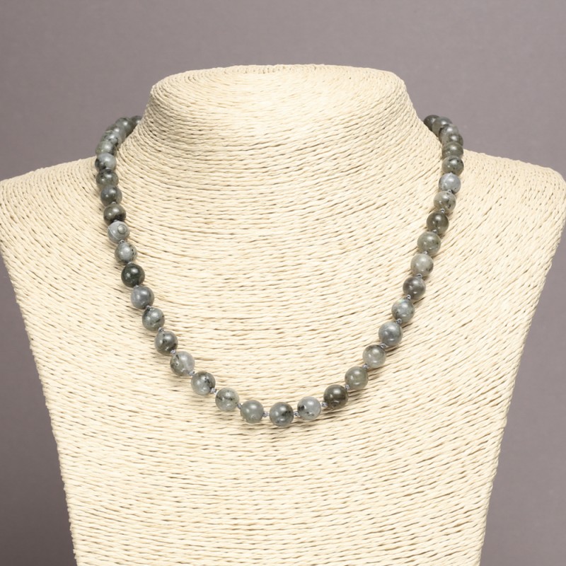 Necklace made of natural Labradorite, smooth round beads d 8-8.5 mm, length 47 cm+