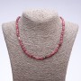 Necklace of natural tourmaline, square faceted beads, diameter 6mm, length 45cm