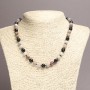Natural Stone Necklace Turmaline Smooth Bead, 8 mm diameter (+-), length 45 cm+