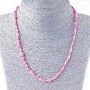 Pink Tourmaline Beads, "gunmetal" 5-8mm (+- 4), length 48cm