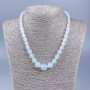 Moonstone Necklace (synthetic) Faceted Beads with Increasing Size, 6–14 mm, 48 cm