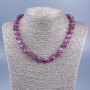 Gems Necklace of Natural Tourmaline Rubellite Grenulated Bead, 10mm diameter ±, length 48cm ±