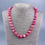 Necklace Rhodochrosite (artificial) smooth beads, 10mm diameter, length 52cm +