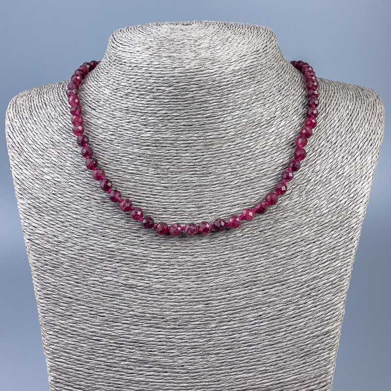 Natural Stone Beads Tourmaline Faceted Sphere 6mm Diameter, 48cm Length +