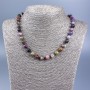 Necklace made of natural tourmaline, smooth round beads 8 mm, length 50 cm