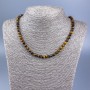 Tiger's Eye Necklace, faceted round beads 6mm ±, length 50cm