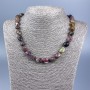 Necklace of natural gemstone Turmaline cabochon, diameter 12×10mm±, length 50cm ±