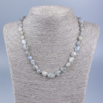 Labradorite Beaded Necklace, faceted, 7×10 mm, length 50 cm ±