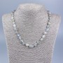 Labradorite Beaded Necklace, faceted, 7×10 mm, length 50 cm ±