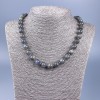 Necklace of natural labradorite, smooth round beads, diameter 10mm±, length 50cm ±