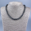 Necklace of Natural Labradorite, smooth round beads 8 mm, length 46 cm