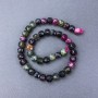 Tourmaline natural stone faceted cube beads on thread, diameter 9×9 mm ±, length 38 cm ±