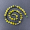 Beads Yellow Turquoise Natural Stone Faceted Cube on Thread, diameter 9x9 mm±, length 38 cm±