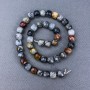 Assorted Beads of Natural Stone, Faceted Cube on Thread, Diameter 9x9 mm, Length 38 cm