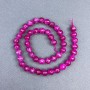 Raspberry Tourmaline Beads, faceted round beads 8 mm, on thread, length 38 cm