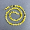 Yellow Turquoise Beads smooth round 6.5 mm on thread, length 38"+