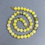 Yellow Turquoise Beads smooth round 8.5 mm on thread, length 38cm+