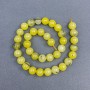 Yellow Turquoise Beads smooth round 10 mm ± on thread, length 38 cm+