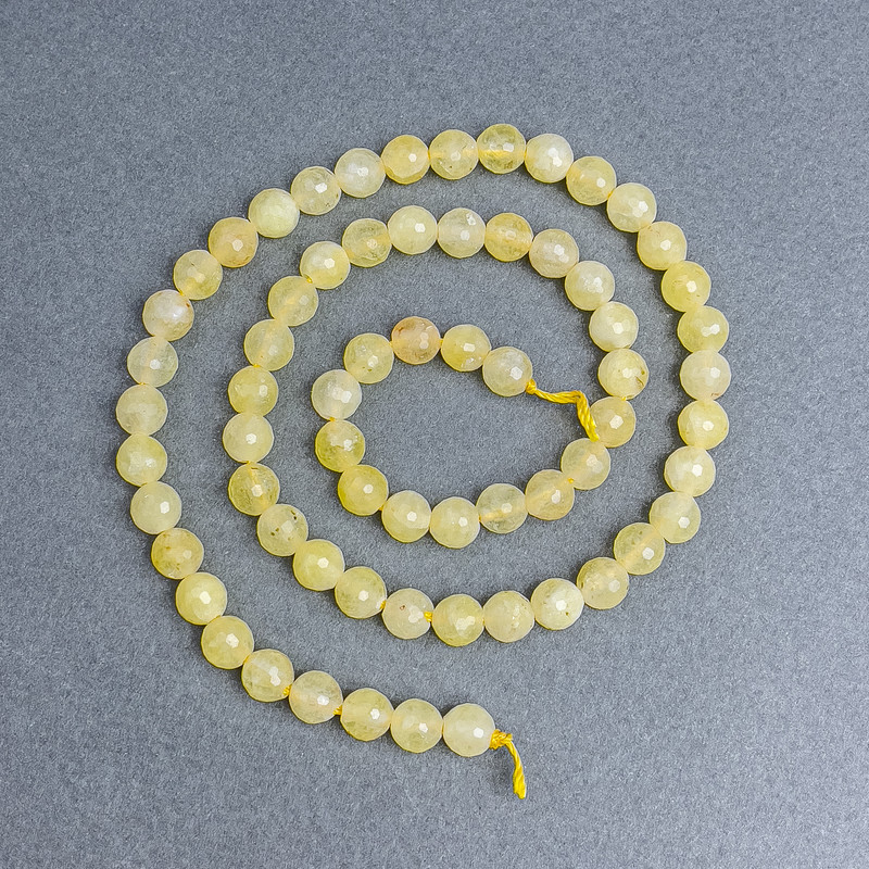 Citrine Beads Natural Stone Faceted Round Bead 6 mm± on Thread, 38cm+ Length
