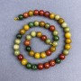 Assorted Beads of Natural Stone, smooth round beads, 8 mm diameter ± on thread, length 39 cm+