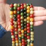 Assorted Natural Stone Beads, smooth round beads, diameter 10.5 mm ±, on a thread, length 38 cm+