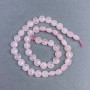 Pink Quartz Beads Natural Stone Branded Coin, 8x5.5 mm, 5 mm+- on thread, 39cm+ length