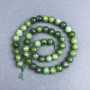 Jadeite Beads Canadian Natural Stone Grennelled Ball, 8 mm diameter ± on thread, length 38 cm+