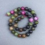 Natural Tourmaline Beads, smooth round beads, diameter 10.5 mm±, on thread, length 37 cm+