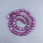 Tourmaline Rubenite Beads natural stone smooth round bead, diameter 8 mm± on thread, length 39 cm+