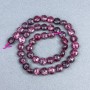 Tourmaline Rubyelit Natural Stone Bead, Faceted Coin Shape, 8×5 mm diameter, on thread, 37 cm length